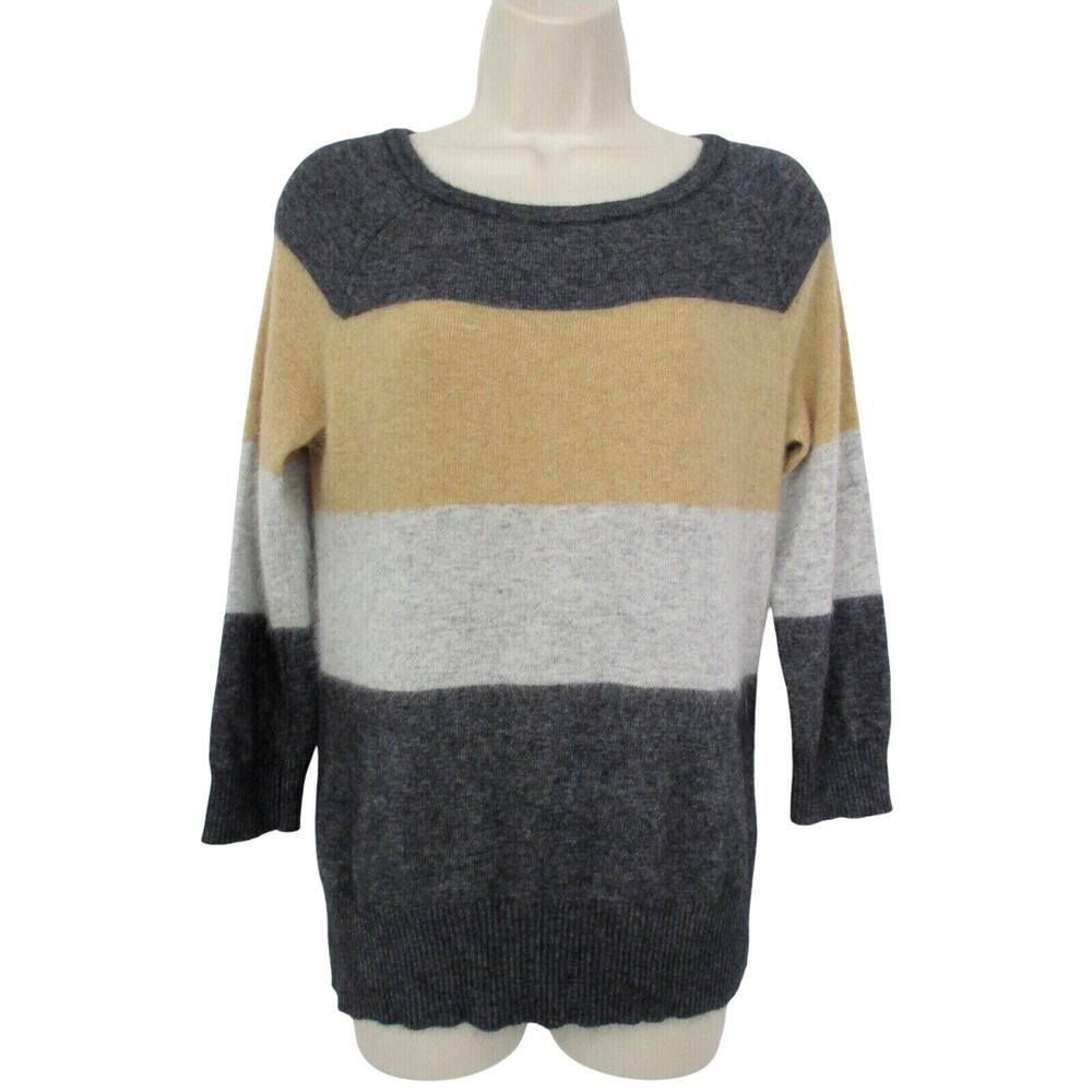 Fenn Wright Manson Sweater Women Medium Angora Blend Stripe Color Block Neutral